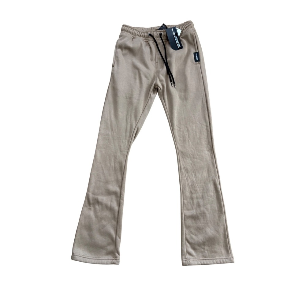 Two Thr33 Originals Stacked Flare Sweatpants Tan Khaki Mens Size M NEW